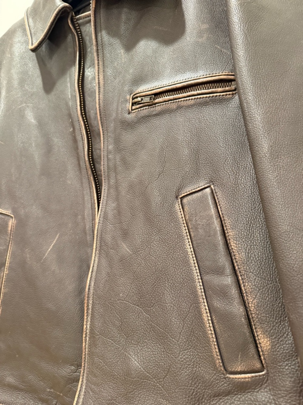 Mango Oversized Worn Effect Leather Jacket Allsaints Zara - Picture 7 of 12